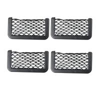 Kivivaka Bolsa organizadora de malla para coche con respaldo fuerte, red elástica y elástica para camioneta, 4 unidades, 20 x 8 cm, color negro