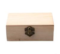 Kivivaka Caja de almacenamiento con bisagras de estilo artesanal hecha de madera de paulownia natural para toques personales y almacenamiento de memoria (S)