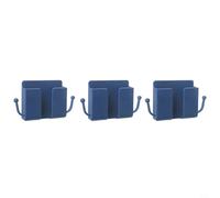 Kivivaka Caja de almacenamiento para teléfono montada en la pared, paquete de 3, organizador ABS sin taladros con carga para acceder a objetos pequeños en cualquier habitación (azul)