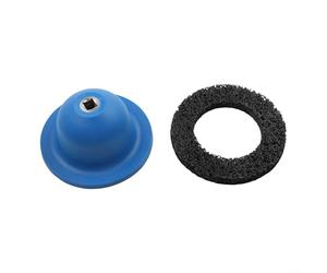 Kivivaka Cepillo de amoladora de cubo de rueda de 150 mm para taladro inalámbrico, disco de limpieza de molienda de óxido para rotores llantas cubos (azul)