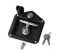 Kivivaka Cerradura de panel de acero inoxidable 304 MS858, pestillo de leva impermeable con lengüeta ajustable para puertas de RV y caja de herramientas (P01-2 negro)