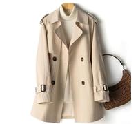 Kivivaka Chaqueta impermeable para mujer con diseño ceñido en la cintura, estilo británico, gabardina para exteriores, talla M-2XL