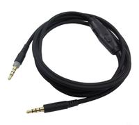 Kivivaka Cloud for Alpha - Cable auxiliar de nailon de 3,5 mm para auriculares trenzados, conectores chapados en oro para auriculares de juegos, 2 m, color negro (1,5 m)