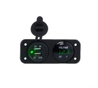 Kivivaka Coche USB de doble puerto para el panel del cargador con monitor de voltaje LED Salida 3.1A para auto para marina (verde)