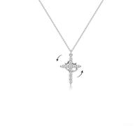 Kivivaka Collar de cruz giratoria de acero dorado con colgante de corona ajustable de 41 a 50 cm para mujer, One Size, Acero aleado, Sin piedra preciosa
