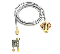 Kivivaka Conector de latón para estufa de gas de camping con cabezal de conversión para tanques de gas planos y largos, 0,7 C1 para manguera D