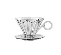 Kivivaka Cono de filtro gotero de café reutilizable, 1-2 tazas, material PCTG, apto para lavavajillas, compatible con verter sobre preparación, transparente/gris/verde gris claro
