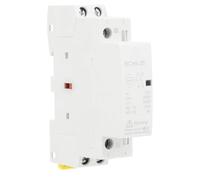 Kivivaka Contactor 2P DC 24V 25A 50/60Hz 2NO DIN Rail Mount Carcasa de plástico para caja de distribución de hogar inteligente, protección IP20