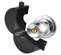 Kivivaka Dispositivo de bloqueo de manija de puerta, cubierta de seguridad de acero inoxidable para desactivar el pomo de la puerta para privacidad y prevención de entrada, negro, 4 x 4 x 2 pulgadas