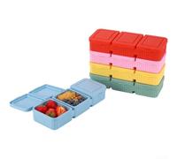 Kivivaka Fiambrera de silicona de 3 secciones sin BPA | silicona, a prueba de fugas, apto para microondas, apto para lavavajillas, tamaño compacto de 21 x 8 cm