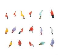 Kivivaka Figuras de personas de plástico a escala 1:87, paquete de 100 unidades para vagones, autobuses, casas, adorno de jardín (200 piezas)