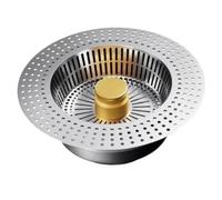 Kivivaka Filtro para fregadero de cocina de acero inoxidable, 10,5 x 6,2 x 7,3 cm, colador de drenaje plateado, filtración eficiente de desechos de alimentos, fregaderos estándar fáciles de color