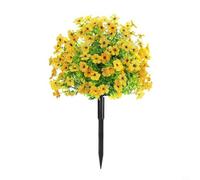 Kivivaka Flores artificiales violetas para cubrir el suelo con estacas, decoración de jardín de plástico de 35 cm para uso en interiores y exteriores (E)