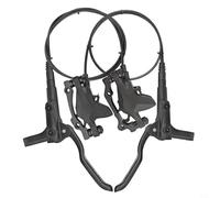 Kivivaka Frenos de disco hidráulicos de doble pistón para MTB, delantero derecho o conjunto, construcción de aleación, parada sensible, negro (solo trasero)