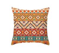 Kivivaka Funda de almohada de terciopelo con diseño geométrico bohemio, piel de melocotón, 45 x 45 cm, funda de cojín retro colorida para decoración del hogar YX2003-1