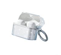 Kivivaka Funda de silicona de cuerpo completo para auriculares Sony WF-1000XM6, funda protectora que absorbe los golpes con recortes precisos, carcasa de agarre suave para (purpurina transparente)