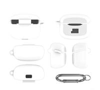 Kivivaka Funda protectora de silicona para JBL Tune Buds 2, funda de auriculares con acabado de gamuza suave con cierre redondo seguro, protección contra el polvo en blanco (blanco)