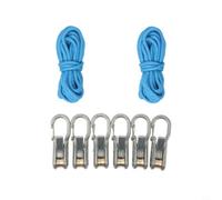 Kivivaka Herramienta de sujeción de cuerda para exteriores, tensor RV con una sola mano con ganchos para acampar para carga marina, para azul (A)