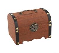 Kivivaka Hucha de madera con cerradura y llave, hucha segura que ofrece almacenamiento seguro y apoyo al aprendizaje financiero (A 14,5 x 10 x 9,5 cm)