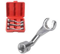 Kivivaka Juego de 3 llaves de inyector de 12 pulgadas, 14 mm, 17 mm, 19 mm, llave de extremo abierto ranurada, servicio de línea de combustible