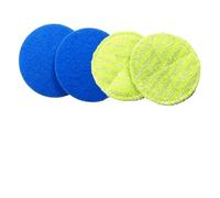Kivivaka Juego de 4 almohadillas de repuesto de microfibra de 16 cm, lavables a máquina, cabezales de fregona para pulir azulejos de madera, color azul y verde