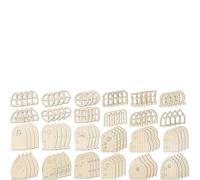 Kivivaka Juego de 48 puertas y ventanas de madera sin terminar, pino en blanco para puerta, kit de bricolaje, manualidades, proyectos de decoración de jardín