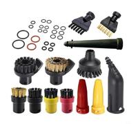 Kivivaka Juego de accesorios de repuesto para limpiador de vapor, 36 piezas, incluyendo cepillos redondos pequeños y grandes, boquillas planas para modelos SC1, SC2, SC3, SC4, SC5, SC7