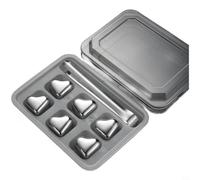 Kivivaka Juego de piedras reutilizables de acero inoxidable para whisky, 304 cubos de enfriamiento de grado alimenticio para whisky, vino de vodka, sin dilución, 3,1 x 2,6 x 2,7 cm (B)