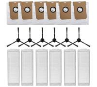 Kivivaka Kit de bolsa de filtro y cepillo lateral para Cecotec Conga 13090 Spin Revol Home, 6 bolsas de filtro + 6 cepillos laterales, nailon, plástico y tela no tejida