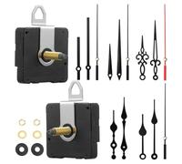 Kivivaka Kit de movimiento de reloj de pared silencioso con 2 movimientos de segundo barrido y 5 relojes de metal para manos y relojes de bricolaje