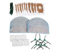 Kivivaka Kit de piezas de repuesto para aspiradora robot Roomba 105, cepillo principal + cepillos laterales + filtros + paños de fregona + bolsas de polvo sellables, juego completo resistente (B)