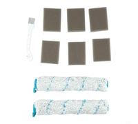 Kivivaka Kit de repuesto para Leifheit Regulus: 2 rodillos de microfibra, 6 filtros, cepillo de limpieza para aspiradora húmeda inalámbrica