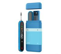 Kivivaka Kit de soldador USB recargable con pantalla LCD digital, herramienta de soldadura portátil de 1400 mAh, temperatura ajustable para mantenimiento de placa de circuito (azul)