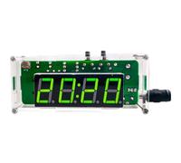 Kivivaka Kit de soldadura de reloj electrónico LED de 4 dígitos, carcasa acrílica, proyecto de aprendizaje de electrónica y práctica de habilidades, versión azul