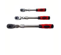 Kivivaka Llave de trinquete flexible de 72 dientes con mango telescópico, llave de botón de liberación rápida para taller de reparación de automóviles