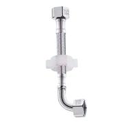 Kivivaka Manguera flexible trenzada con codo BSP de 90 grados inoxidable | Acero para fregadero de cocina, suministro de agua, alta presión, color plateado, 10-150 cm