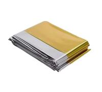 Kivivaka Manta térmica multifuncional para camping, impermeable, resistente | Hoja de supervivencia de papel de aluminio para senderismo, aventuras al aire libre, color plateado y dorado, 130 x 210 cm