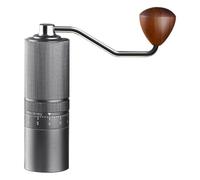 Kivivaka Molinillo de café con manivela de acero ajustable, molinillo manual portátil con 420 para prensa de vertido de espresso de acero inoxidable, negro para cinco, plateado