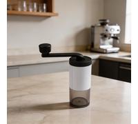 Kivivaka Molinillo de café manual con ajustes ajustables, molinillo portátil de manivela espresso y prensa, para trituradora de especias compacta de viaje, color negro