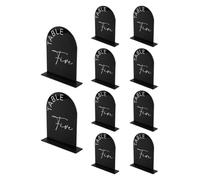 Kivivaka Números de mesa de arco acrílico del 1 al 10 con soportes, elegantes letreros de números de boda con espejo, despedidas de soltera, aniversarios y fiestas, color negro, talla S