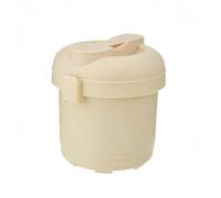 Kivivaka Olla arrocera para microondas, 14,5 x 14 x 10,4 cm, para material de polipropileno, sopa de verduras y pasta de arroz, diseño portátil, apta para lavavajillas, beige