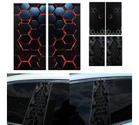 Kivivaka Paquete de 2 calcomanías de pilar B de panal de abeja para coche, bricolaje para poste de puerta, personalización de vehículos, película de PET resistente a la intemperie, envoltura gráfica