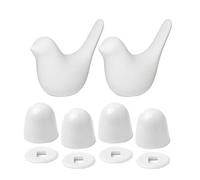 Kivivaka Paquete de 2 fundas de porcelana para pernos de inodoro y 4 paquetes, color gris brillante, decoración de cerámica para baño, sujetadores de suelo dorados