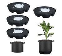 Kivivaka Paquete de 4 platillos para plantas de riego automático, para bandejas de goteo de plástico resistentes para macetas de 5 galones, para base de riego automático con rejilla elevada para uso