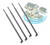 Kivivaka Paquete de 4 unidades de 9 dBi para antena WiFi de doble banda con conector RP, router inalámbrico de alta ganancia de 2.4 GHz/5 GHz y adaptador USB, color negro