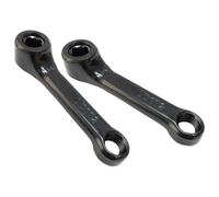 Kivivaka Par de bielas de hierro de 102 mm, agujero cuadrado, 13 x 13 mm, soporte de pedal 916-20, color negro