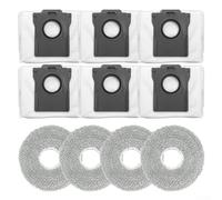 Kivivaka Para Cecotec para aspiradora robot Conga X70, 4 almohadillas de fregona y 6 bolsas de polvo, paños de limpieza de microfibra con bolsas sin obstrucciones para mascotas y niños
