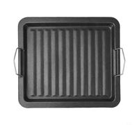 Kivivaka Parrilla portátil con revestimiento de piedra para acampar al aire libre y cocina doméstica, placa antiadherente para asar carne y freír, 25,5 x 29,5 cm (18,5 x 32,5 cm)