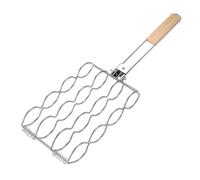 Kivivaka Parrilla sin mazorcas de maíz con mango de madera, 31,3 x 17 x 5,8 cm, parrilla de carbón a gas, perfecta para barbacoa, picnic, camping