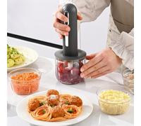 Kivivaka Picadora de carne eléctrica compacta para mini procesador de alimentos, 3 cuencos para ajo y carne vegetal, color blanco